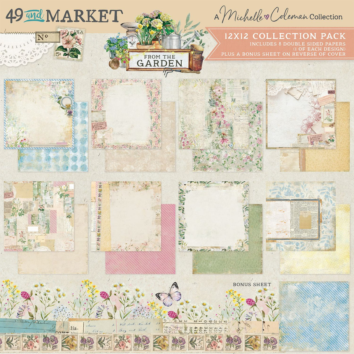 49 And Market - From the Garden - Collection Pack 12"X12"