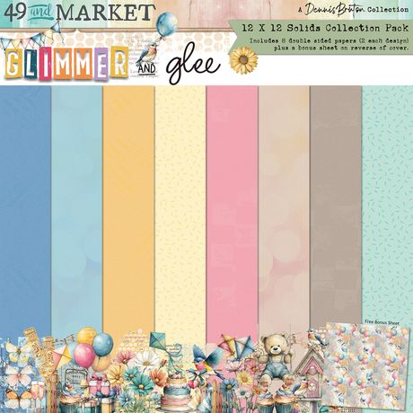 49 And Market - Glimmer and Glee - Solids Collection Pack 12"X12"