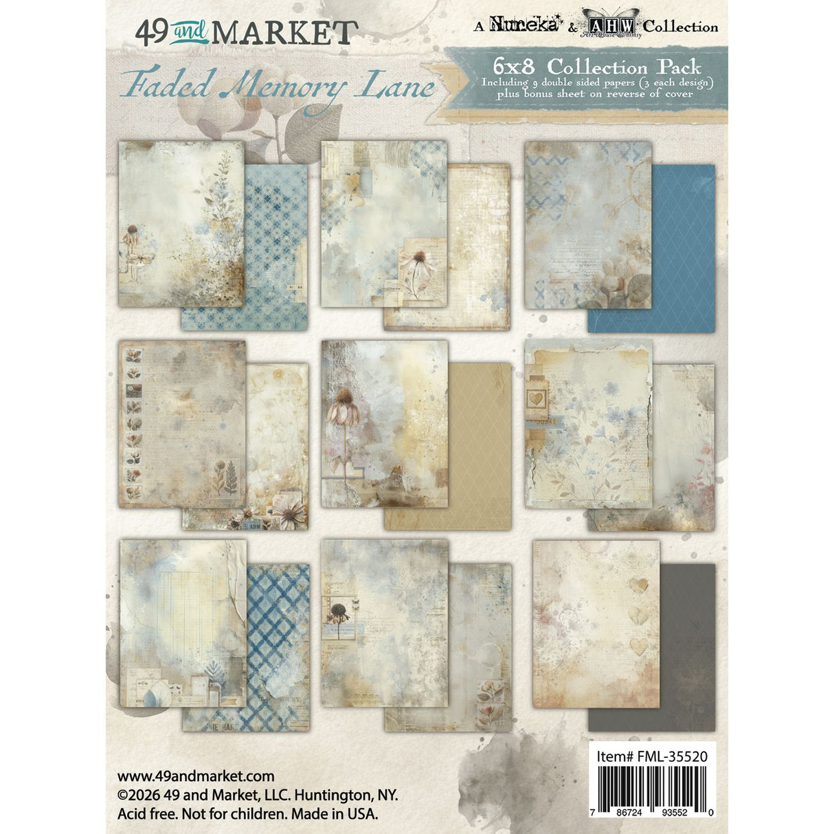 49 And Market - Faded Memory Lane - Collection Pack 6"X8"