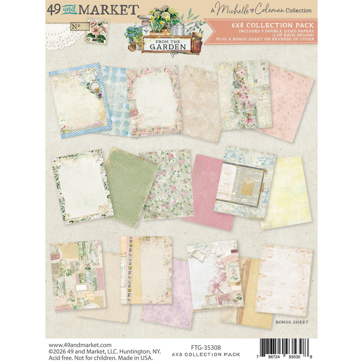 49 And Market - From the Garden - Collection Pack 6"X8"