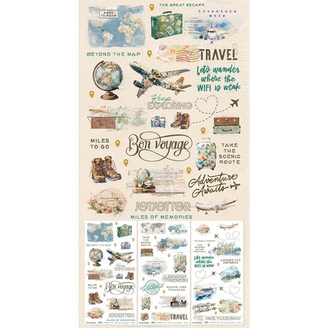 49 And Market - Travel Diaries - Blendable Rub-On Transfer Set 6"X12"