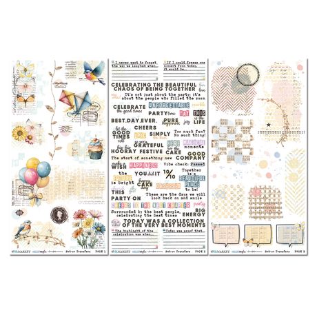 49 And Market - Glimmer and Glee - Blendable Rub-On Transfer Set 6"X12"