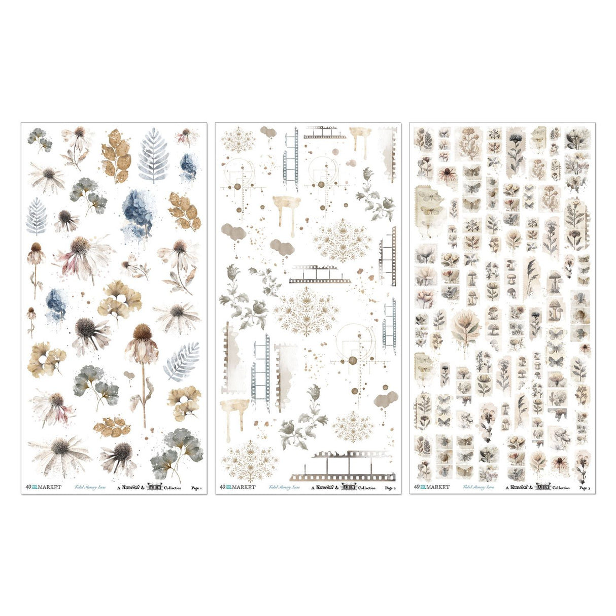49 And Market - Faded Memory Lane - Essential Rub-On Transfer Set
