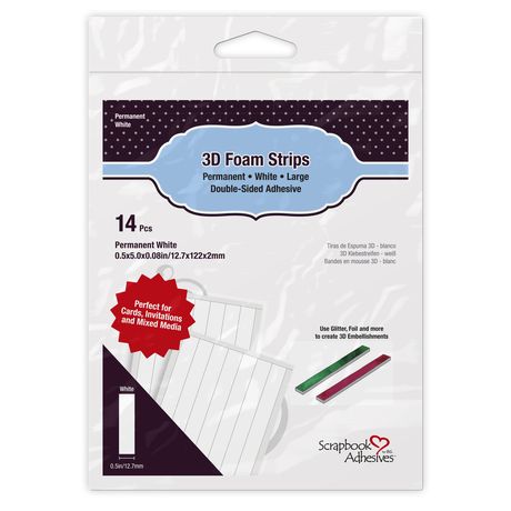 Scrapbook Adhesives - 3D Foam Strips Large - White