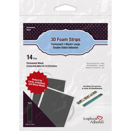 Scrapbook Adhesives - 3D Foam Strips Large - Black