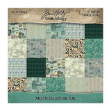 Tim Holtz - Advantus - Idea-ology Double- Sided Cardstock 12"X12" - Palette Collection: Teal