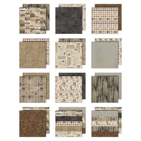 Tim Holtz - Advantus - Idea-ology Double- Sided Cardstock 12"X12" - Palette Collection: Neutral