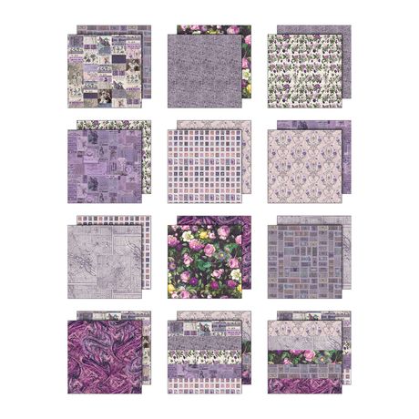 Tim Holtz - Advantus - Idea-ology Double- Sided Cardstock 12"X12" - Palette Collection: Purple