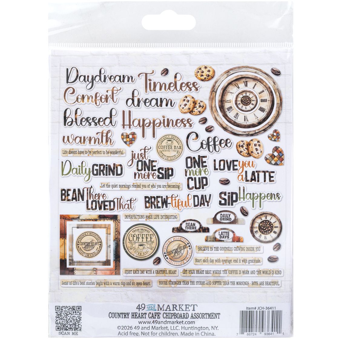 49 And Market - Country Heart Cafe - Chipboard Assortment