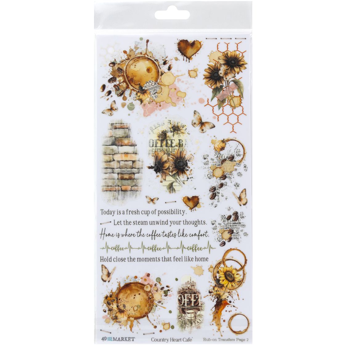 49 And Market - Country Heart Cafe - Blendable Rub-On Transfer