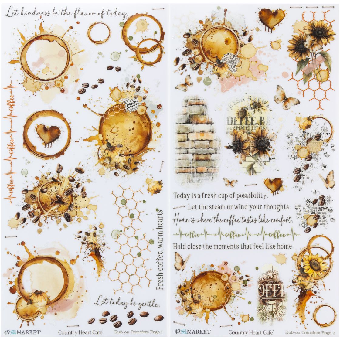 49 And Market - Country Heart Cafe - Blendable Rub-On Transfer
