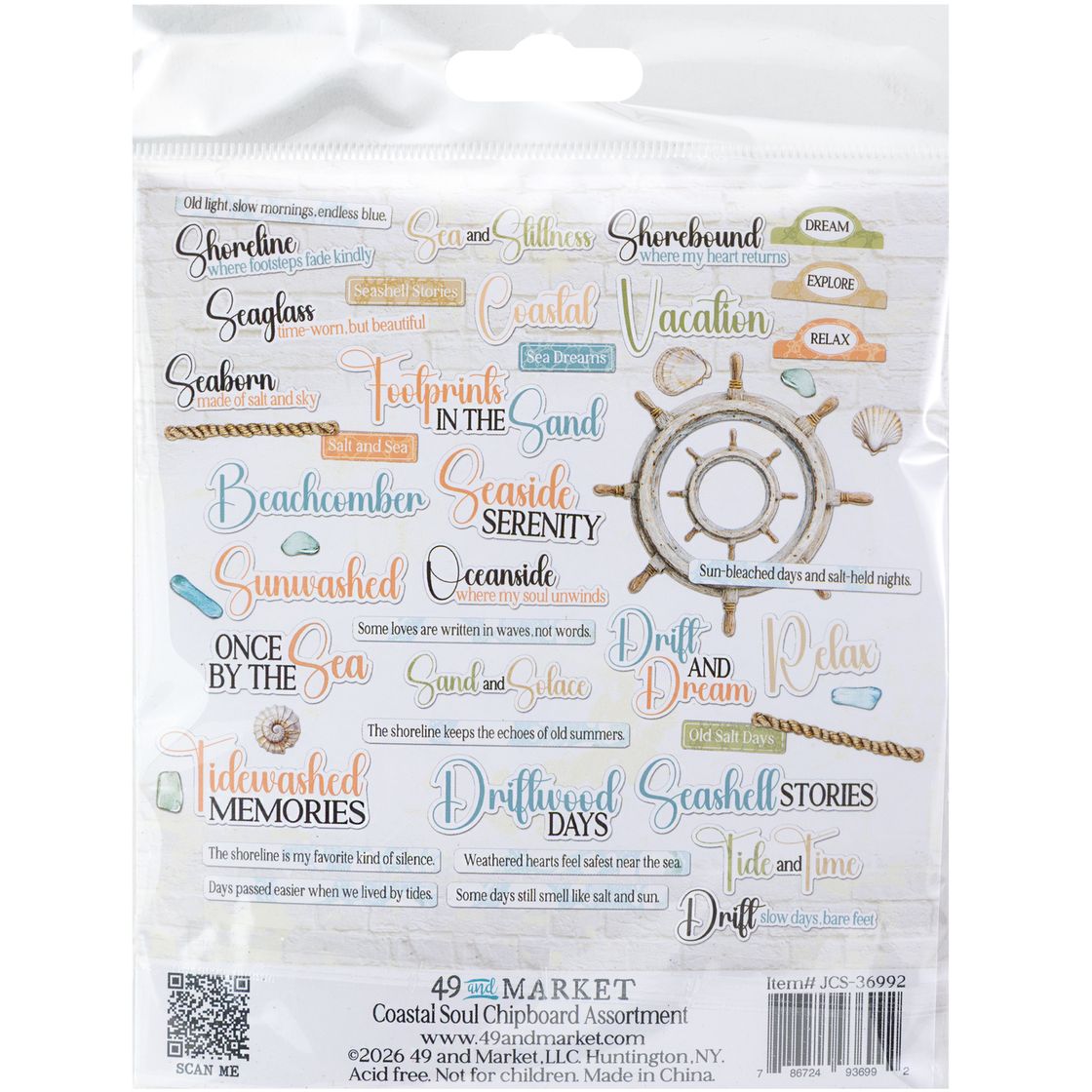 49 And Market - Coastal Soul - Chipboard Assortment