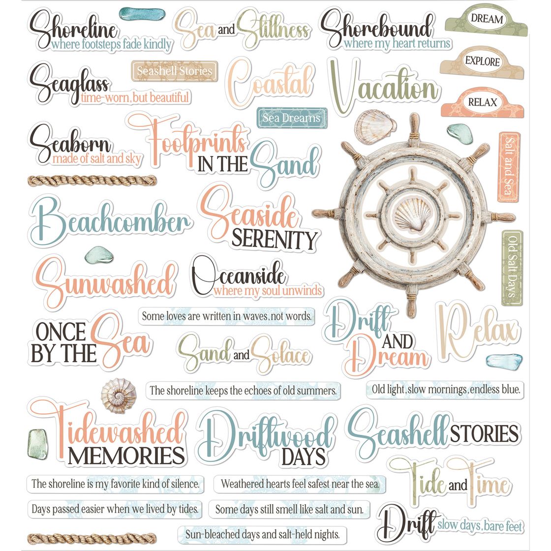49 And Market - Coastal Soul - Chipboard Assortment