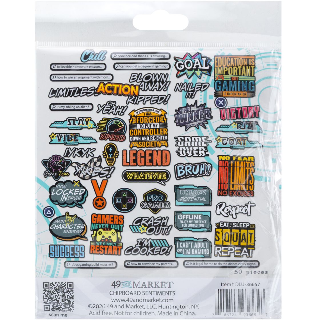 49 And Market - Level Up - Chipboard Assortment