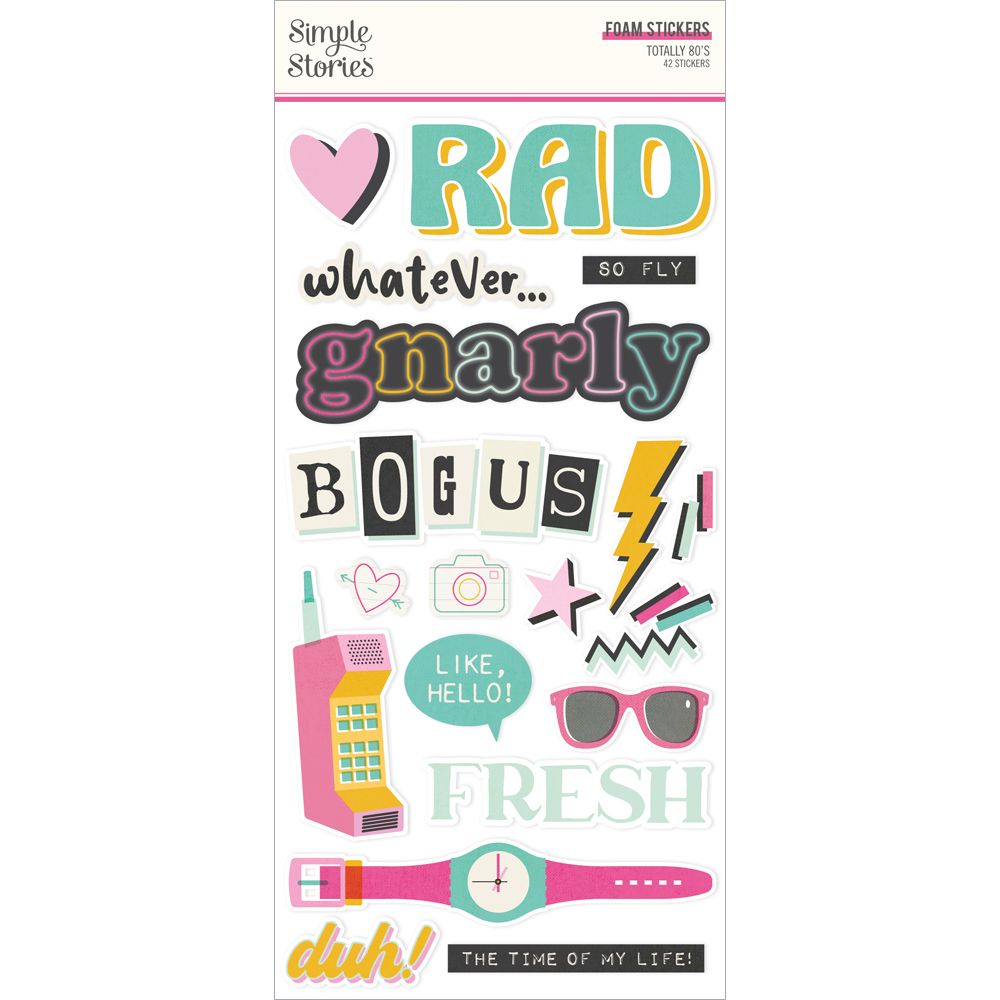 ***Pre-Order*** Simple Stories - Totally 80's - Foam Stickers