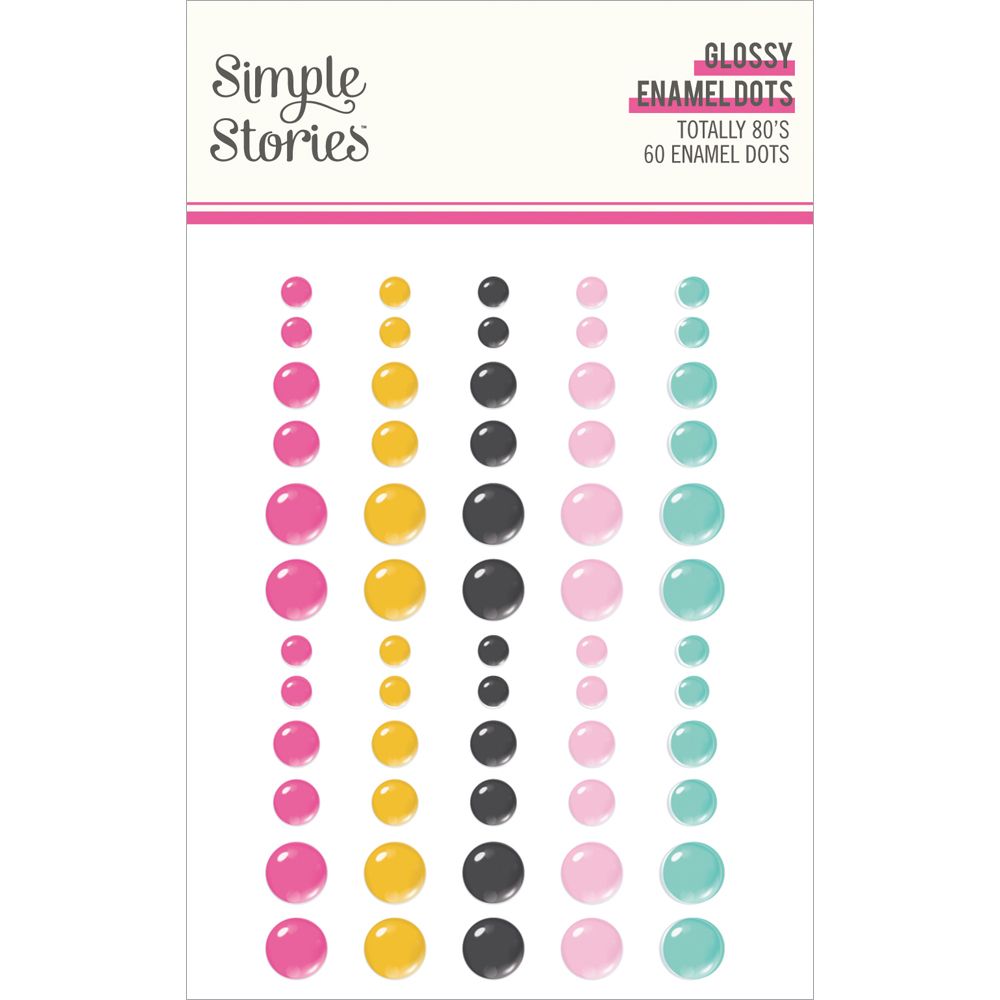 ***Pre-Order*** Simple Stories - Totally 80's - Glossy Enamel Dots