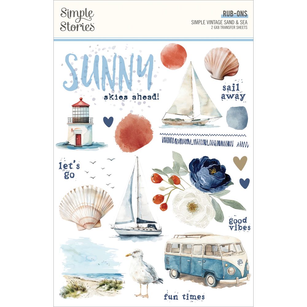 ***Pre-Order*** Simple Stories - Simple Vintage Sand & Sea - Rub Ons