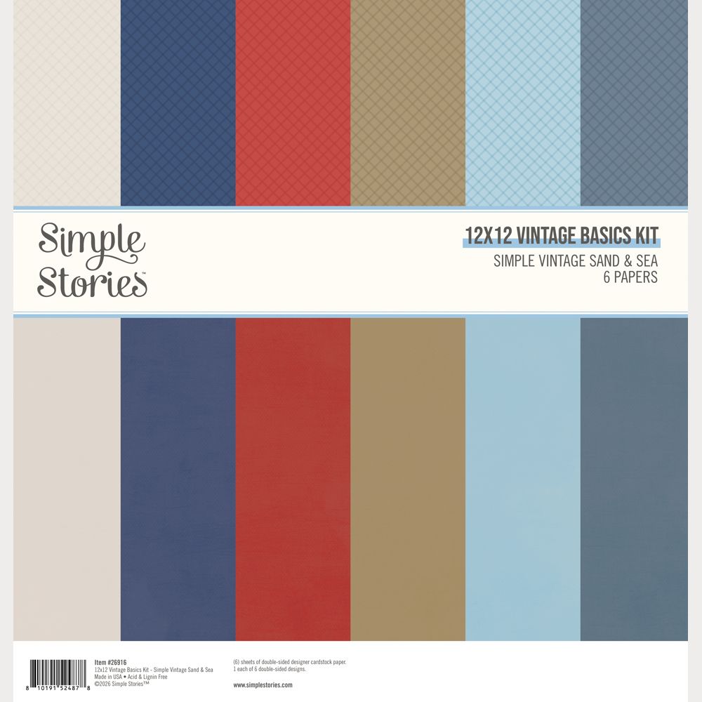 ***Pre-Order*** Simple Stories - Simple Vintage Sand & Sea - 12x12 Vintage Basics Kit
