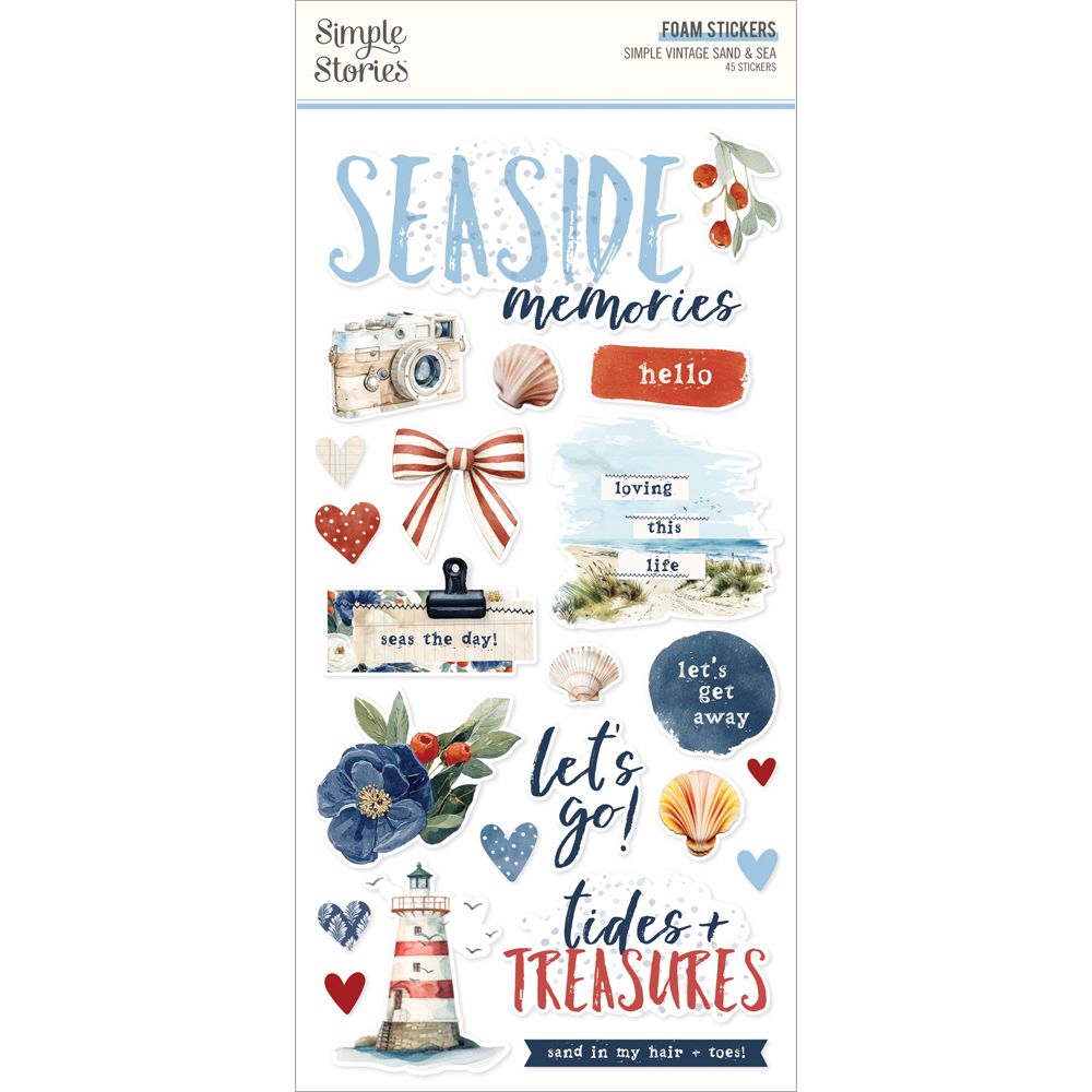 ***Pre-Order*** Simple Stories - Simple Vintage Sand & Sea - Foam Stickers