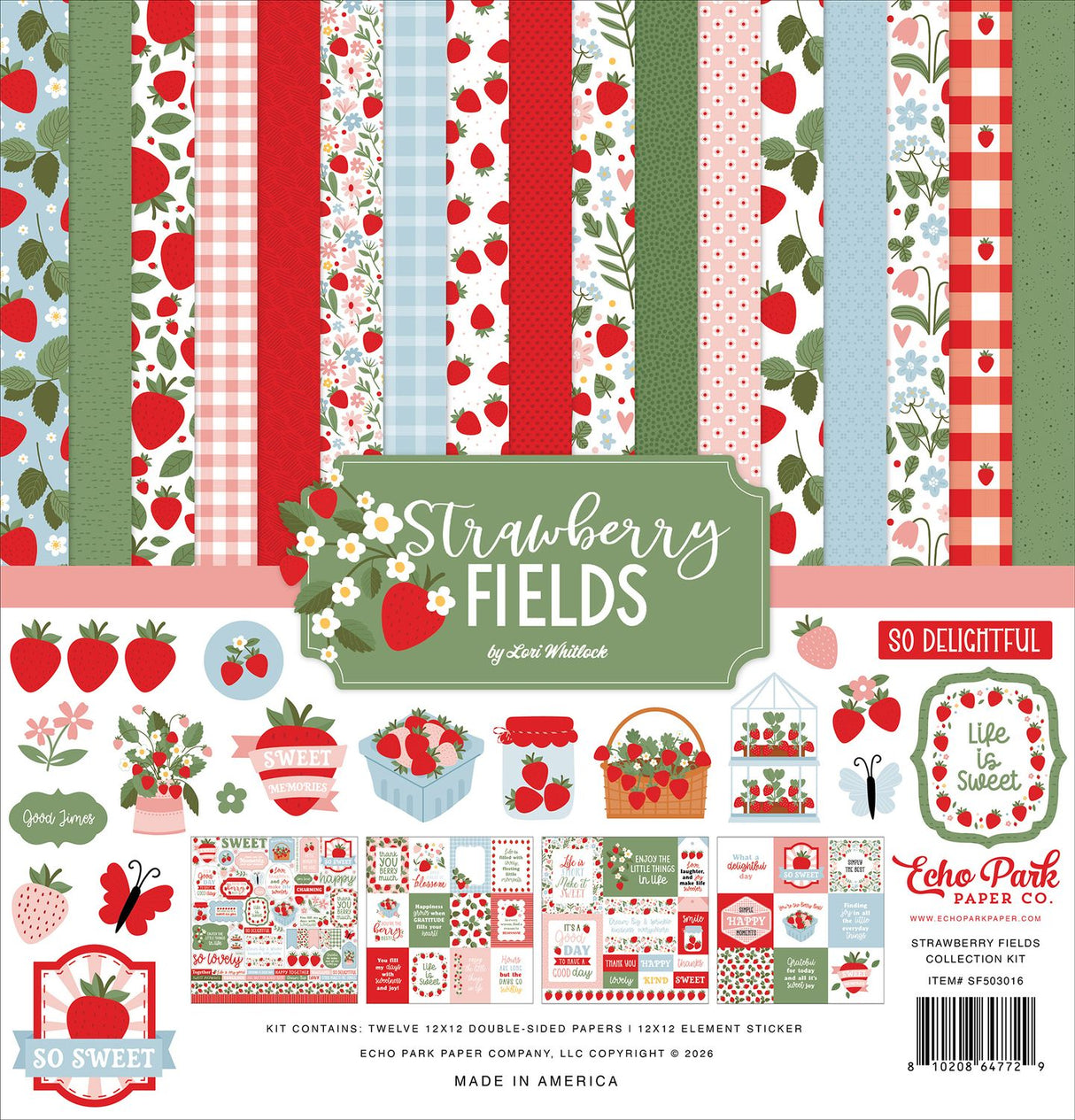 Echo Park - Strawberry Fields - Collection Kit 12"X12"