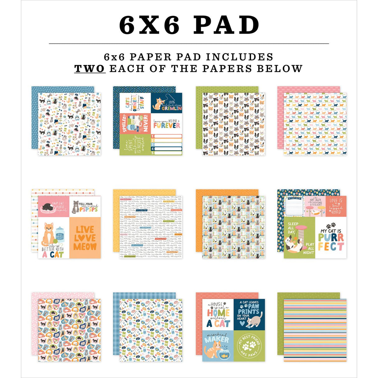 ***Pre-Order*** Echo Park - Cat Lover - Double-Sided Paper Pad 6"X6"