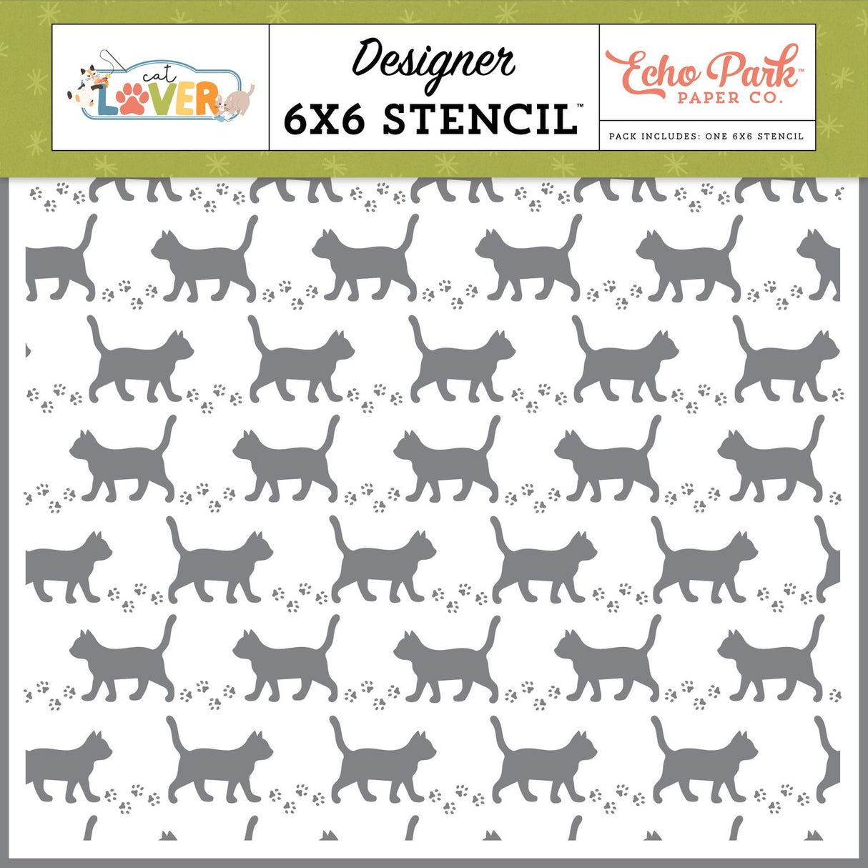***Pre-Order*** Echo Park - Cat Lover - Stencil 6"X6" - Cat Prowl