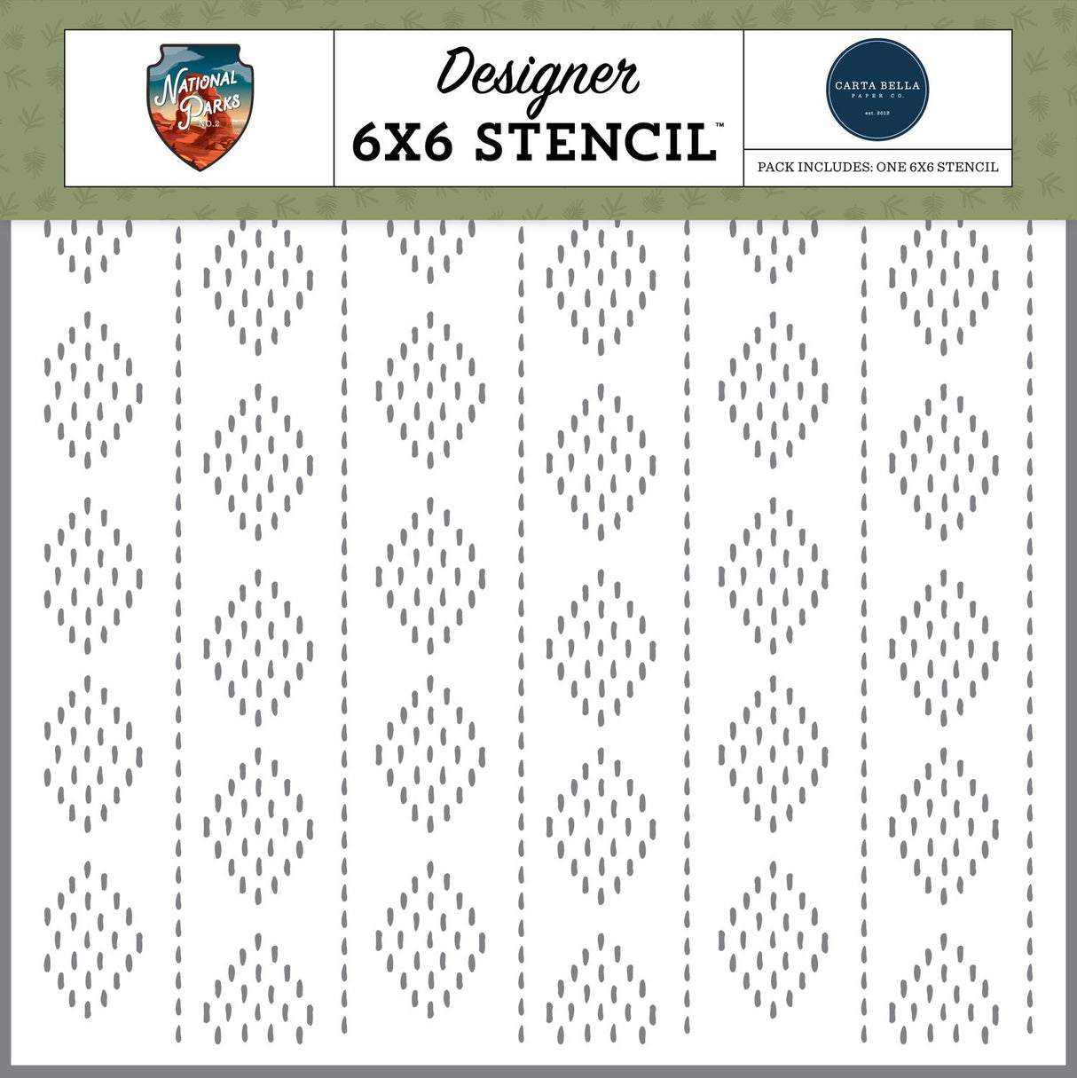 ***Pre-Order*** Carta Bella - National Parks No. 2 - Stencil 6"X6" - Backcountry Diamonds