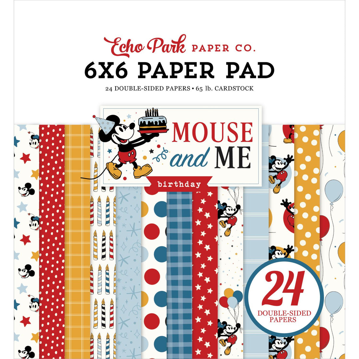 ***Pre-Order*** Echo Park - Mouse and Me Birthday - Double-Sided Paper Pad 6"X6"