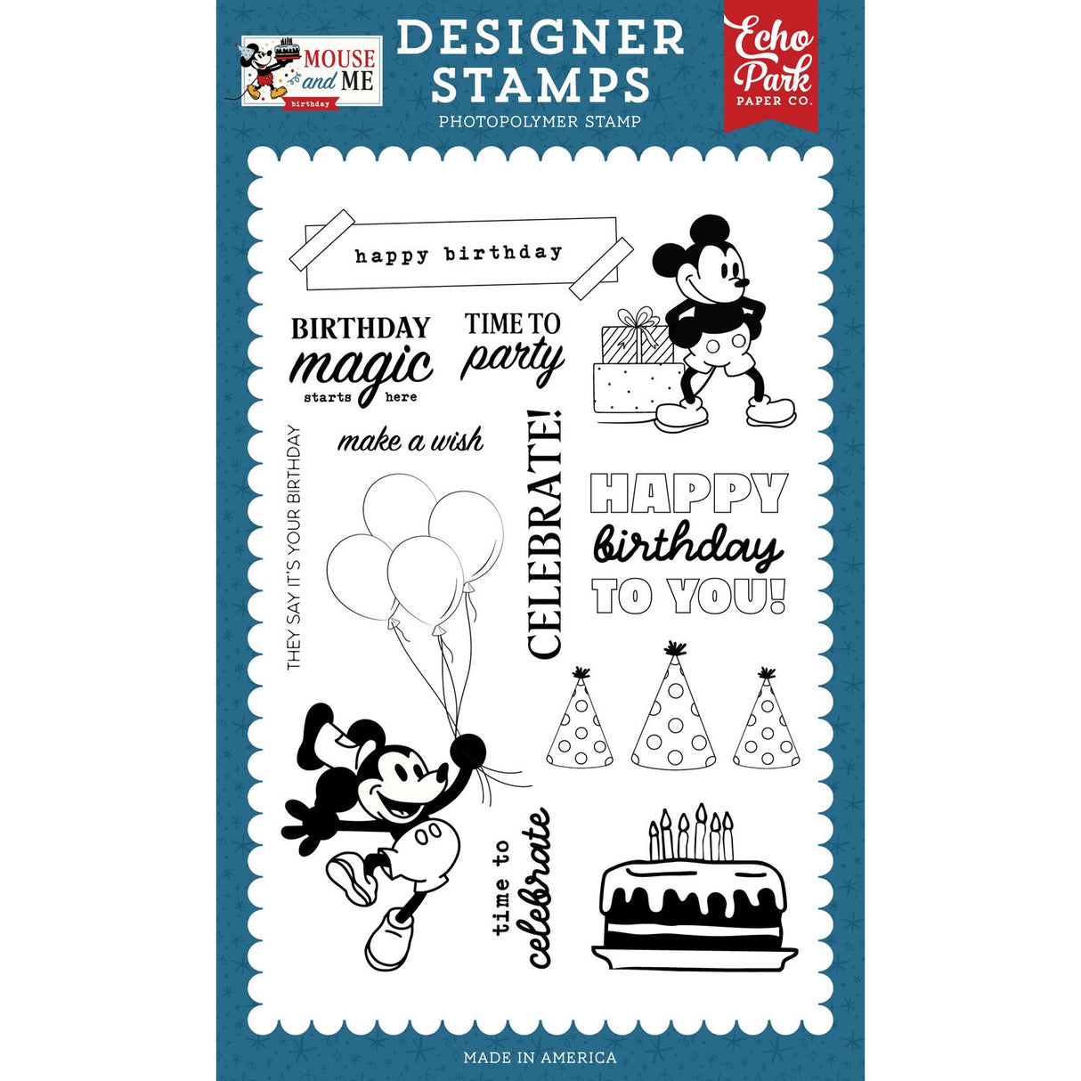 ***Pre-Order*** Echo Park - Mouse and Me Birthday - Stamp Set - Celebrate Mouse