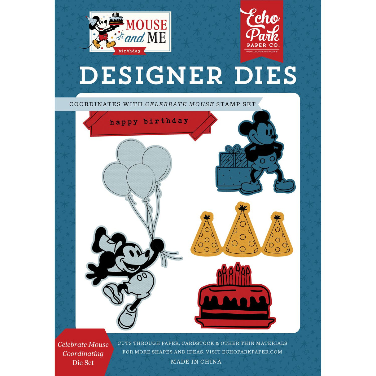 ***Pre-Order*** Echo Park - Mouse and Me Birthday - Die Set - Celebrate Mouse