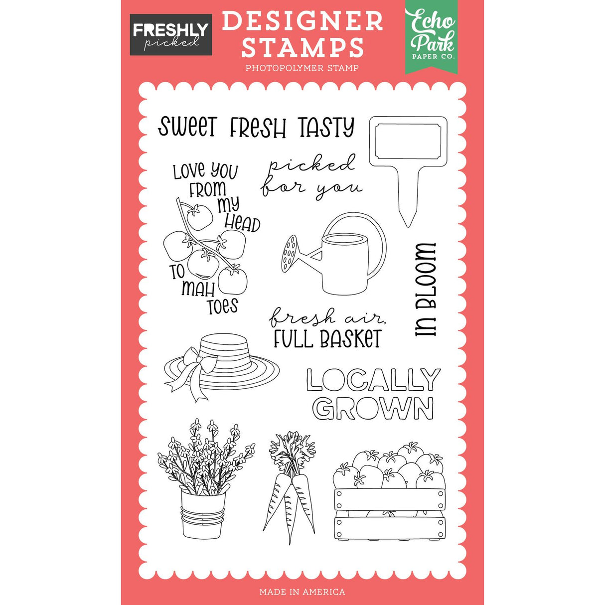 ***Pre-Order*** Echo Park - Freshly Picked - Stamp Set - Locally Grown