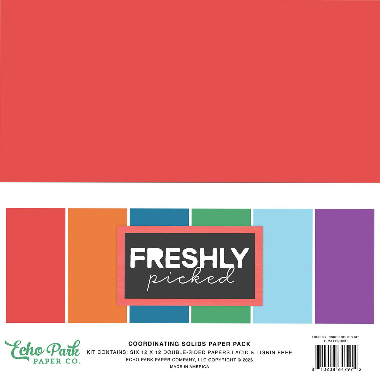 ***Pre-Order*** Echo Park - Freshly Picked - Solids Kit 12"X12"