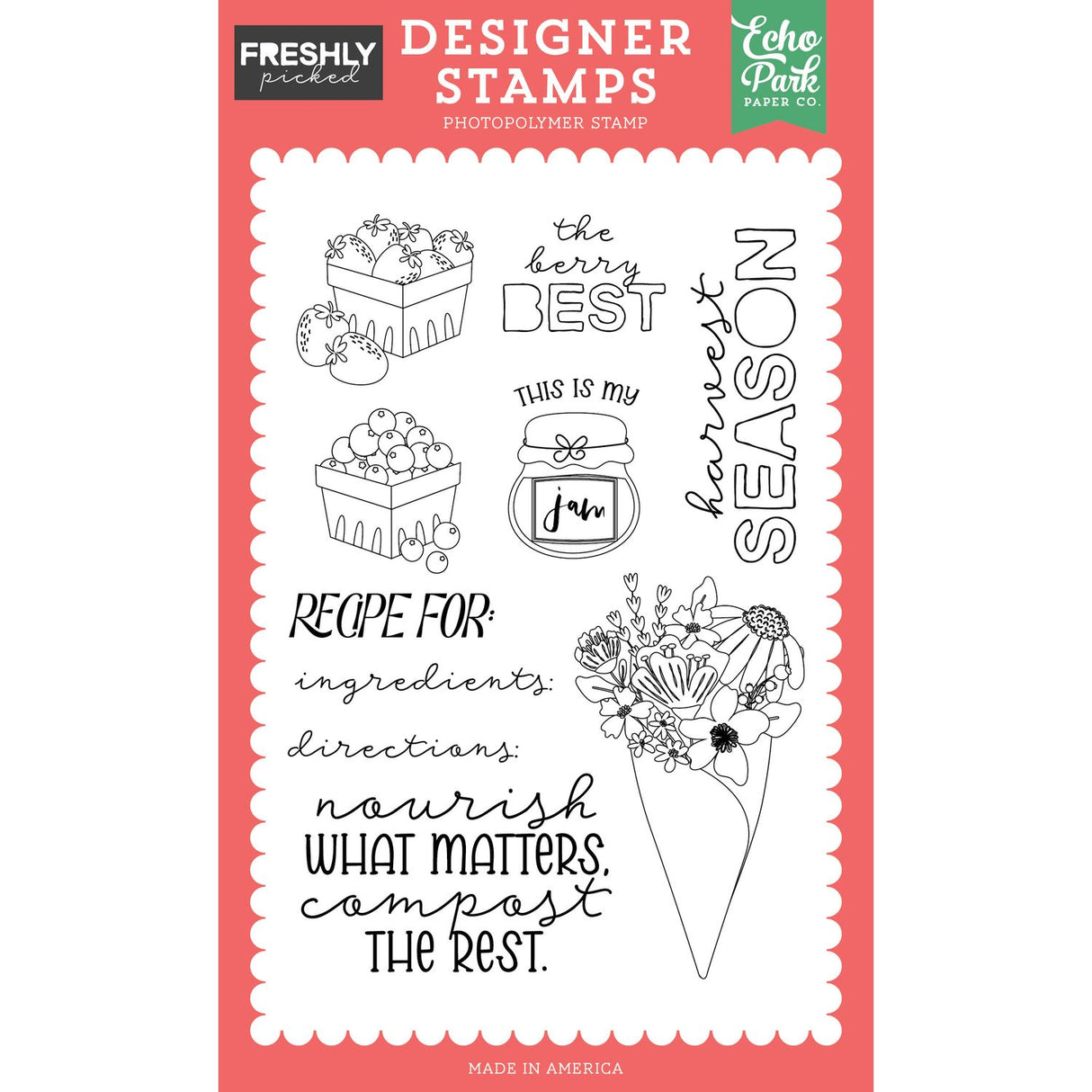 ***Pre-Order*** Echo Park - Freshly Picked - Stamp Set - The Berry Best