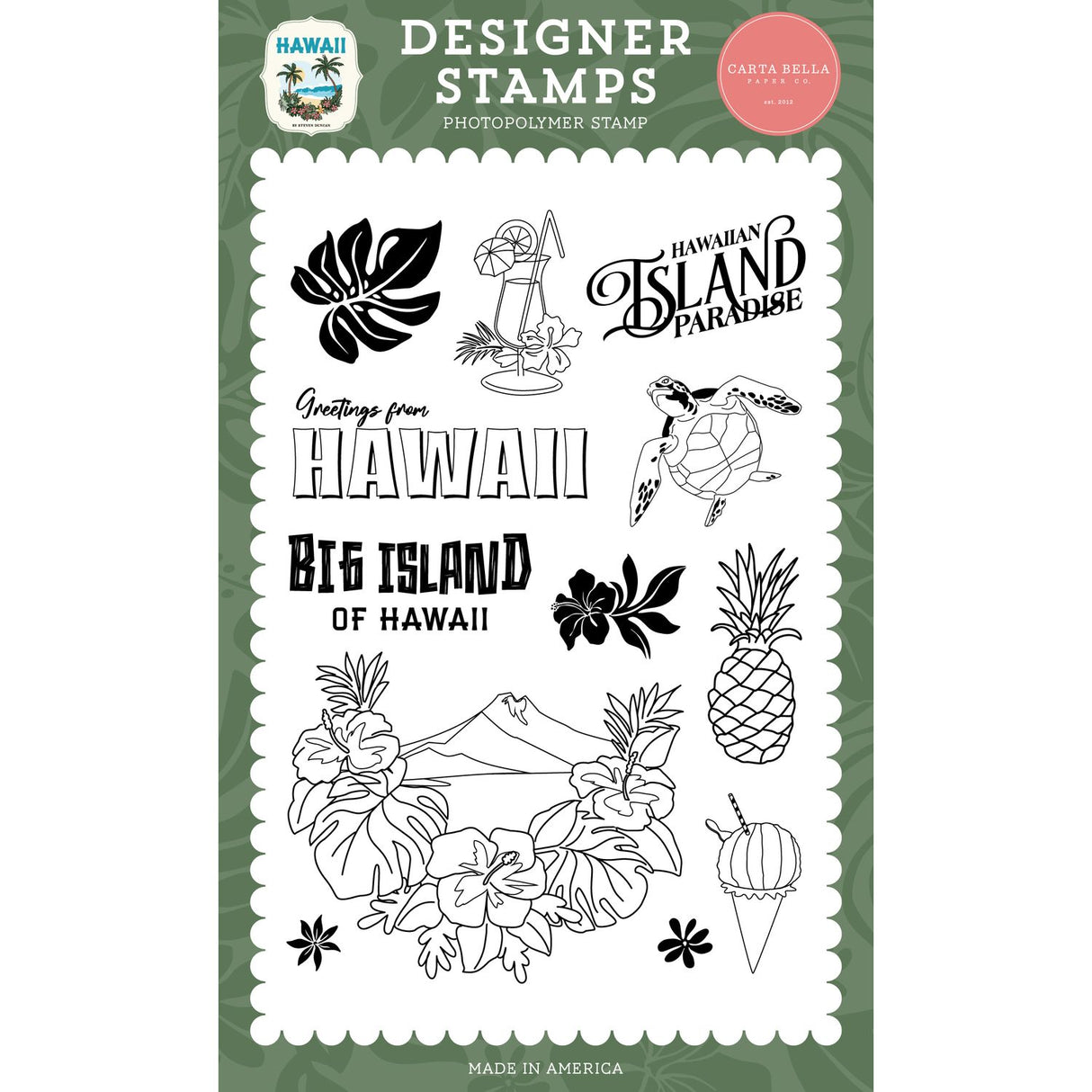 ***Pre-Order*** Carta Bella - Hawaii - Stamp Set - Hawaiian Island Paradise