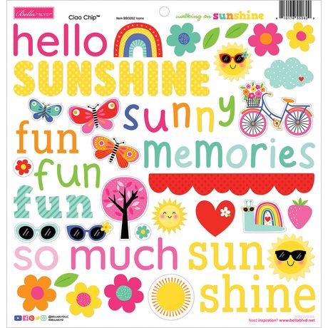***Pre-Order*** Bella Blvd - Walking on Sunshine - Chipboard Icon Stickers