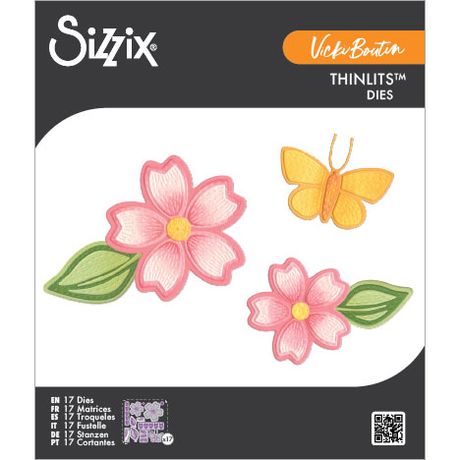 ***Pre-Order*** Sizzix - Vicki Boutin - Thinlits Die Set 17PK - Stitched Floral