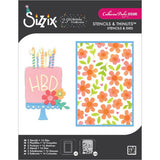 Sizzix - Thinlits Die Set 15PK w/2PK Stencils Set Let's Eat Cake! BY Catherine Pooler