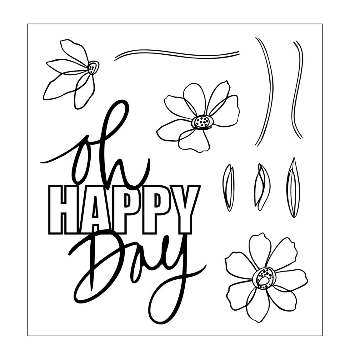 Sizzix - Clear Stamps Set 10PK w/10PK Dies Oh Happy Day by Vicki Boutin