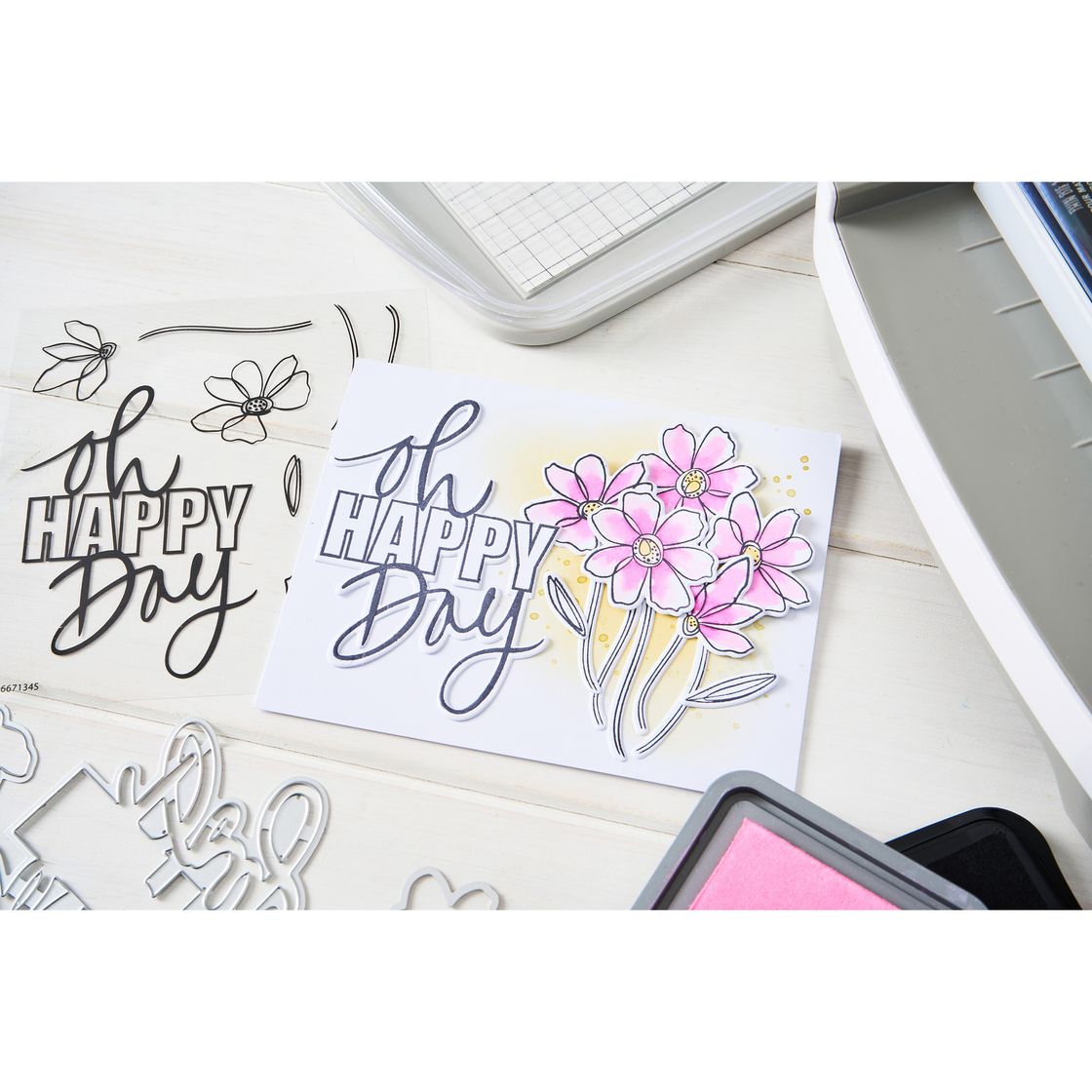 Sizzix - Clear Stamps Set 10PK w/10PK Dies Oh Happy Day by Vicki Boutin