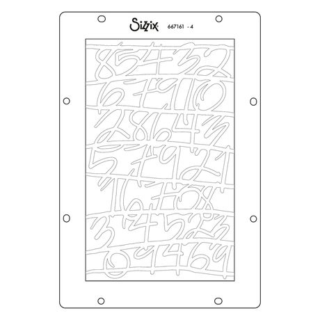 ***Pre-Order*** Sizzix - Vicki Boutin - A5 Stencil 4PK - Words and Numbers