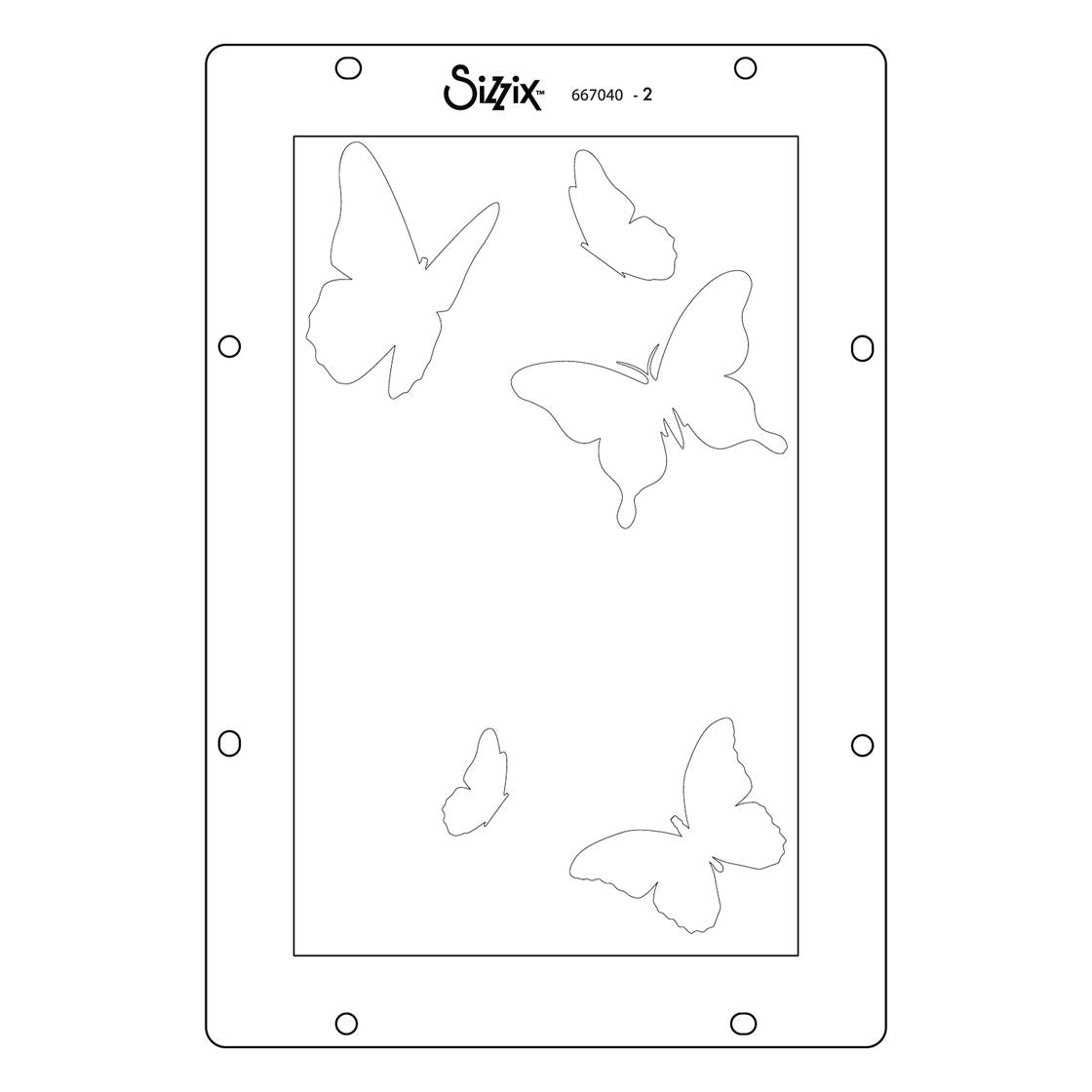Sizzix - Layered Stencils 4PK Butterflies by Willow Wolfe