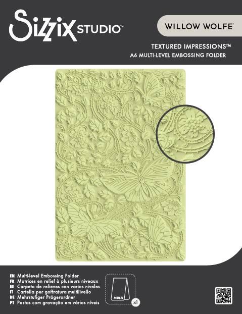 Sizzix - A6 Multi-Level Embossing Folder Nouveau Butterfly by Willow Wolfe
