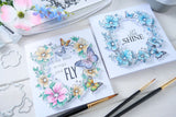 Sizzix - Clear Stamps Set 6PK w/10PK Framelits Artful Blooms by Willow Wolfe