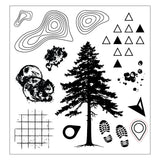 Sizzix - Clear Stamps Set 13PK w/1PK Stencils Set Outdoor Essentials by 49 and Market
