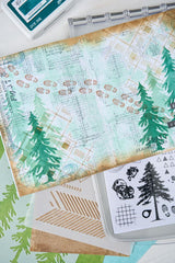Sizzix - Clear Stamps Set 13PK w/1PK Stencils Set Outdoor Essentials by 49 and Market
