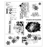 Sizzix - Clear Stamps Set 11PK Holiday Textures by 49 and Market