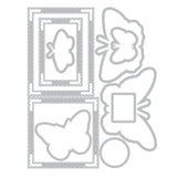 Sizzix - Clear Stamps Set 11PK w/10PK Framelit Dies Postage Wings by 49 and Market