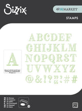 Sizzix - Clear Stamps Set 36PK Textured Alphabet by 49 and Market