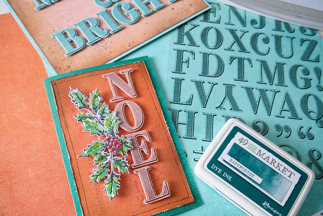 Sizzix - Clear Stamps Set 36PK Textured Alphabet by 49 and Market