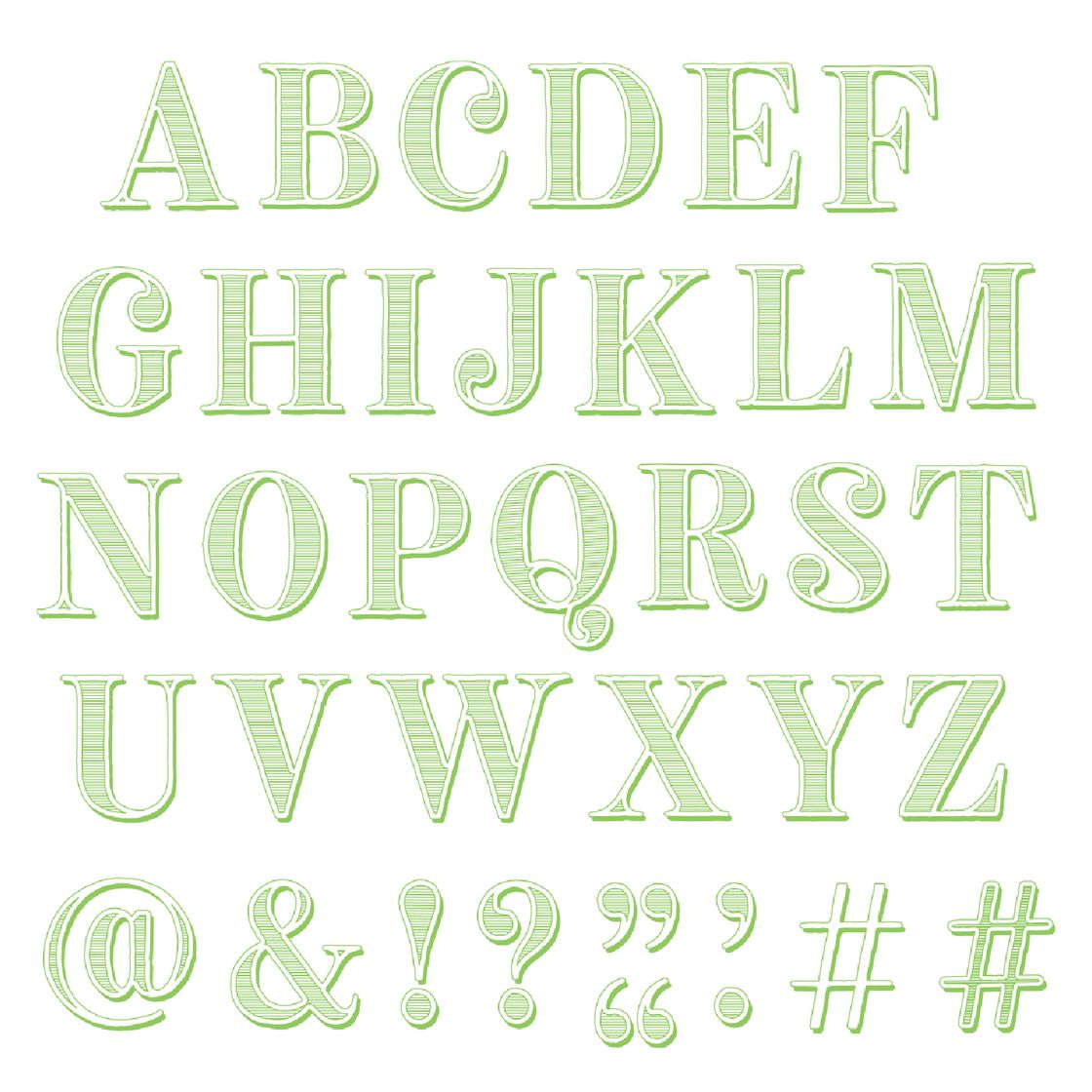 Sizzix - Clear Stamps Set 36PK Textured Alphabet by 49 and Market